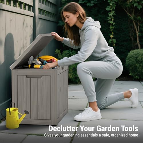 Mars Villa Deck Box, Outdoor Storage Box Waterproof, 45 Gallon, Grey - Image 3
