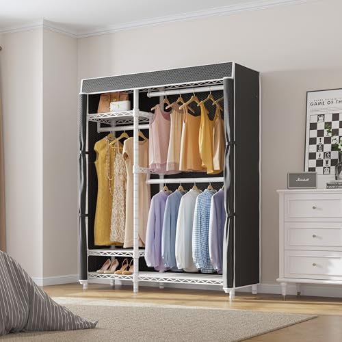 VIPEK V2C Heavy Duty Clothes Rack with Upgraded Polyester Cover, Metal Portable Closet with Adjustable Shelves & Hanging Rods, Freestanding Wardrobe Closet for Bedroom, Max Load 700LBS - Image 2