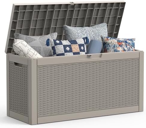 Mars Villa Deck Box, Outdoor Storage Box Waterproof, 60 Gallon, Grey by MarsVilla