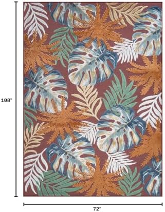 Luul Home Floral Indoor Outdoor Rugs 6x9 Large Area Rug for Living Room, Patio Decor, Kitchen, and Entryway Rug, Washable Stain Resistant Outside Carpet Red 6 x 9 - Image 2