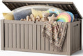 Outdoor Storage Box Waterproof, 220 Gal Gen 2 Resin Deck Box With Wheels by EFU