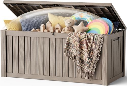 Outdoor Storage Box Waterproof, 220 Gal Gen 2 Resin Deck Box With Wheels by EFU