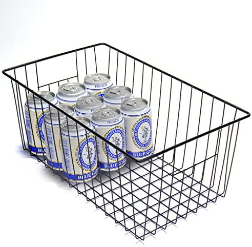Upright Freezer Organizer Bins， Freezer Baskets for 16, 17, 21 cu.ft Standup Freezer, Wire Storage Baskets with Built-in Handles for Frozen Foods, Snacks, Vegetables, Fruits and More, Set of 6 , Black - Image 5