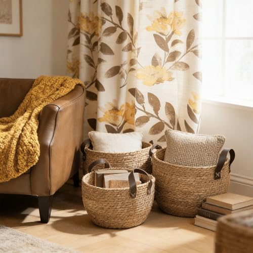 GIB Round Seagrass Storage Baskets Woven Wicker Planter Baskets for Decor - Image 4