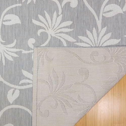 Gertmenian Indoor/Outdoor Kona Coast by Reyn Spooner Rug - 9x13 Extra Large, Stain & UV Resistant, Ideal for Deck, Patio, Poolside Rooms - Floral Vines, Gray Cream, 46681 - Image 4