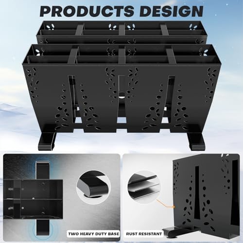 TOCRETOARE Ski Storage Rack for Garage, 8 Pair Heavy Duty Steel Freestanding Ski Storage Organizer, Indoor Ski Holder Racks for Home and Garage Storage - Image 4