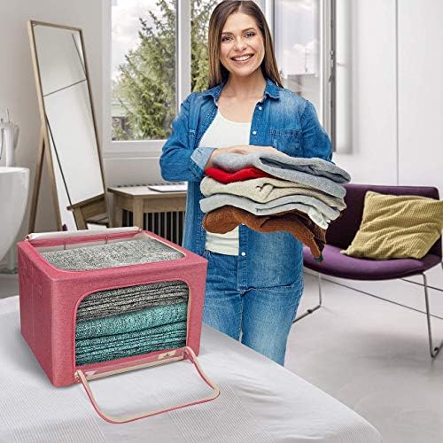 Sorbus Jumbo Clothing Storage Bins with Clear Window (4 Pack, Pink) - Image 6