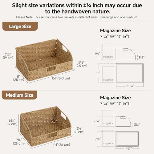 StorageWorks Pantry Baskets for Organizing,Wicker Basket for Storage,2-Pack - Image 2
