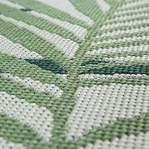 Paco Home Indoor & Outdoor Rug for Patio Jungle Floral Palm Trees Design Green, Size: 4' x 5'7" - Image 4