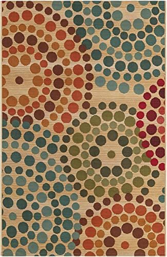 Unique Loom Outdoor Modern Collection Area Rug - Spark (3' 3" x 5' 3" Rectangle, Beige/Burgundy) - Image 3