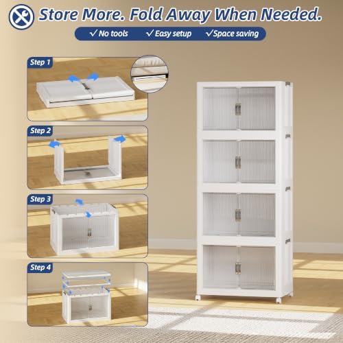 SAILUN Stackable Storage Bins with Lid, 420QT 4 Pack Gray - Image 7