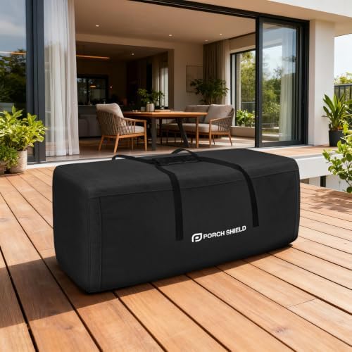 Porch Shield Outdoor Cushion Storage Bag 62" L x 20" W x 28" H, Black - Image 6