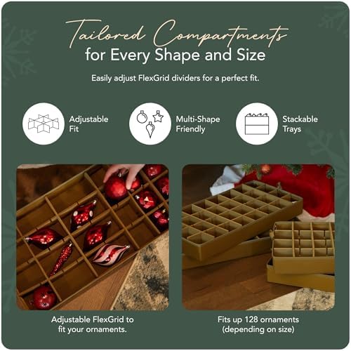 Covermates Adjustable Ornament Storage Box, 25.5" W x 13" D x 12.5" H, Red - Image 5