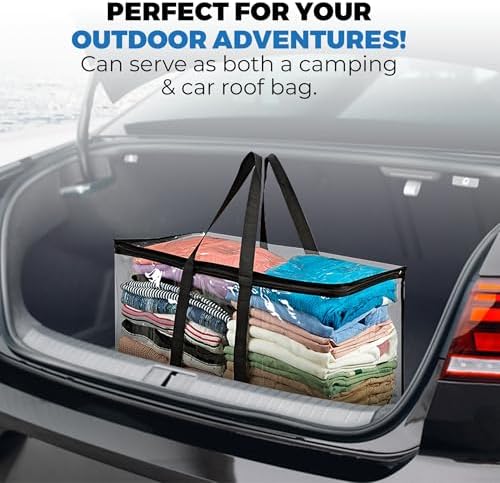 VitalUp Clear Moving Bag with Zipper, Blanket Clothing Storage 25x14x12 4pk - Image 6