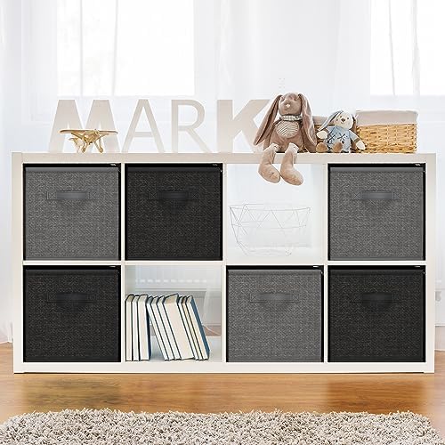 Nestl Foldable Fabric Storage Cubes - 6 Cube Organizer Bins, 11-Inch, Black, Ideal for Bedroom, Playroom and More - Image 5