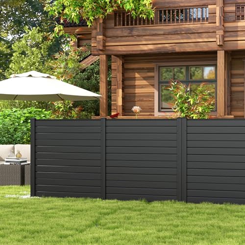 GIANTEX No-Dig Air Conditioner Fence, 4 Panels, 48''W x 48''H, Black - Image 3