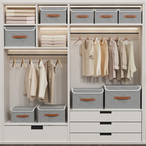Yawinhe Collapsible Storage Boxes,Grey,10.2x7.9x6.7in,5-Pack - Image 3