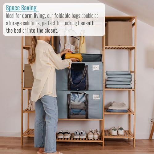 VENO 10 Pack Heavy Duty Moving Bags w/Clear Window,Extra Large Storage Bag - Image 4