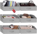 WUIKE 6-Pack Trapezoid Storage Bins, Herringbone Gray, Extra Large by WUIKE