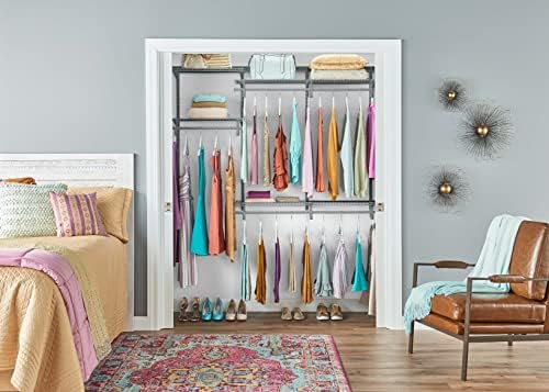 ClosetMaid ShelfTrack Wire Closet Organizer System, Adjustable from 4 to 6 Ft., with Shelves, Clothes Rods, Hardware, Durable Steel, Satin Chrome - Image 2
