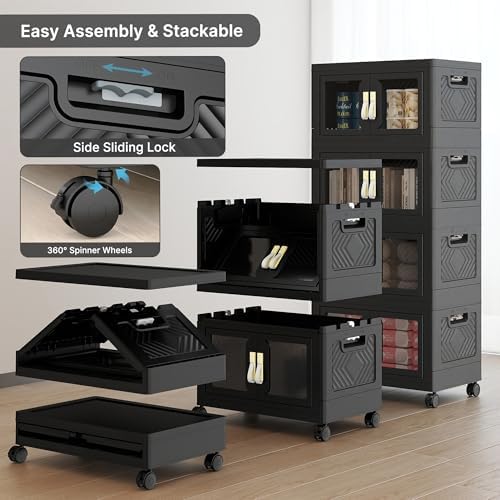 336QT Stackable Storage Bins with Lids, 84Gal Foldable Storage Cabinets - Image 6