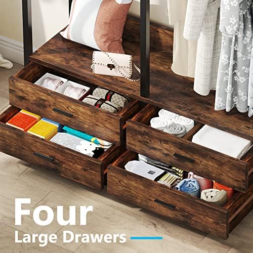 Tribesigns Freestanding Closet Organizer, Garment Rack with 4 Drawers - Image 5