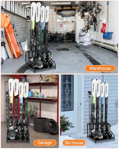 FHXZH Ski Storage Rack for Garage - Freestanding Ski Holders - Image 6