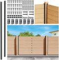 Hulave 2-Pack 4FT U-Shaped Metal Fence Posts (45.5" Height), No-Dig Hard Surface Mount for Privacy Fences, Garden, AC Units, Pool Equipment, and Trash Can Enclosures-Matte Black by Unknown