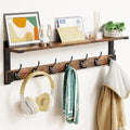 Oraich Wall Hooks with Shelf, 28.7 Inch Coat Rack Wall Mount with Hook for Coat Backpack Key Clothes Hanger, Wall Floating Shelf Hanging in Entryway, Living Room, Bathroom, Bedroom, Kitchen by BEMOREORGANIZED