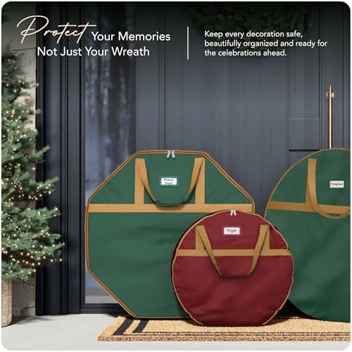 Covermates Deluxe Wreath Storage Bag, 36" Diameter x 8" H, Green - Image 2