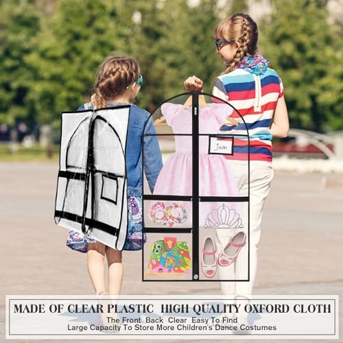 FoldTier 8 Pcs Clear Dance Costume Garment Bags for Dancers, 40 Inch, Black - Image 6