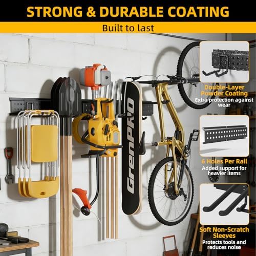 GRENPRO 66 Inch Garage Tool Organizer with 10 Assorted Hooks, Holds 720 LBS - Image 5