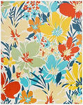 Gertmenian Premium Indoor/Outdoor Loop Area Rug - 5x7 Standard, Durable, Easy-Cleaning & Non-Shedding, Ideal for High Traffic Areas in Deck Patio or Mudroom - Floral Leafs, Multi, 19482 by Gertmenian