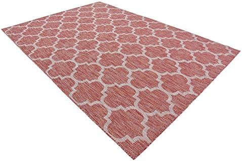 Unique Loom Outdoor Trellis Collection Area Rug (7' 1" x 10' Rectangle, Rust Red/ Ivory) - Image 5