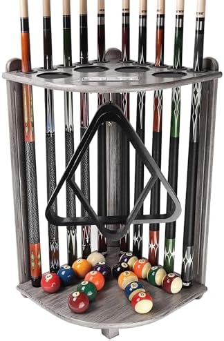 GSE Billiards Pool Cue Racks with Score Counters Hold 10 Cues, Brushed Grey by GSEGamesSportsExpert