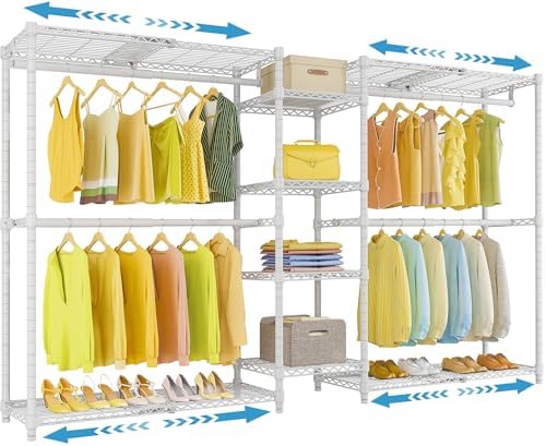 VIPEK X3 Expandable Heavy Duty Clothes Rack Closet Organizer System White by VIPEK