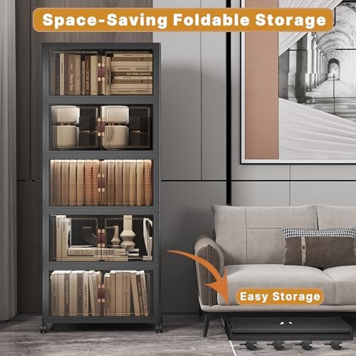 UAMFURI 260QT Stackable Storage Bins with Lids,Doors & Wheels - Image 6