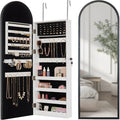 Best Choice Products Arch Mirror Jewelry Cabinet, Jewelry Storage Organizer, Armoire, Lockable Wall or Door Mountable, Full-Length Mirror - Black by BestChoiceProducts