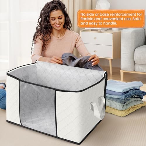 Fab totes 90L Clothes Storage, Foldable Thick Fabric Blanket Storage Bags - Image 3