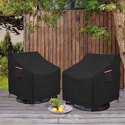 Okcool Patio Chair Covers,Heavy Duty 600D Outdoor Furniture Covers Fits up to 30" W x 34" D x 38.5" H inches -2 Pack,Black - Image 6