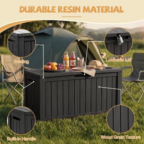 EFU Outdoor Storage Box Waterproof,160 GalGen 2 Resin Deck Box With Wheels - Image 5