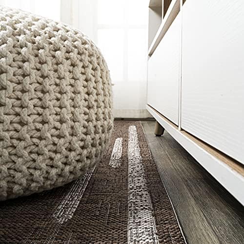 JONATHAN Y Stripe Geometric Indoor Outdoor Runner Rug 2X10 Brown/Beige, Zolak Berber for Backyard, Patio, Porch, Easy-Cleaning, High Traffic, Pet-Friendly, Non-Shedding (SMB124B-210) - Image 6