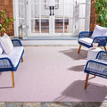 SAFAVIEH Washable Rug Outdoor Courtyard Collection - 6'7" Square, Ivory & Pink, Non-Shedding & Easy Cleaning, Ideal for Patio, Backyard, Mudroom (CY8521-53812) by Unknown