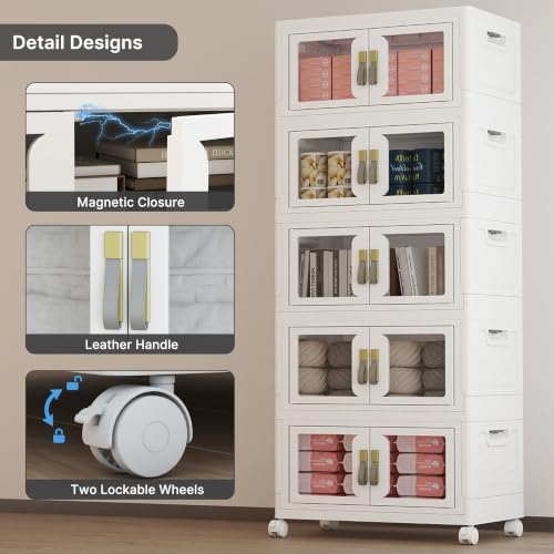 420QT Stackable Storage Bins with Lids, 105Gal Foldable Storage Cabinets - Image 3
