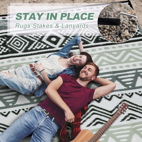 Lahome Outdoor Rug 8x10 Patio Waterproof, Outdoor Plastic Straw Camping Rug - Image 5