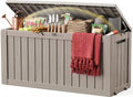 EFU Outdoor Storage Box Waterproof,170 Gal Gen 2 Resin Deck Box With Wheels by EFU