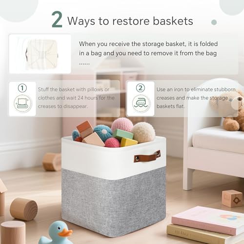 FinishingBo 11 inch Cube Storage Bin 6 Pack, Cube Organizer Bins - Image 6