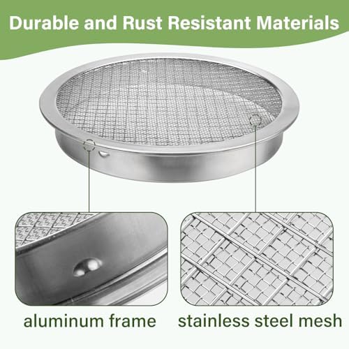 6-inch Round Rain Barrel Screen, Double Aluminum Mesh Vent Cover (Pack of 4) - Image 5