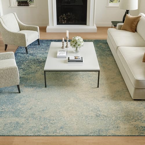 Nourison Home Passion Navy/Light Blue 8' x 10' Area-Rug, Modern, Abstract, Easy-Cleaning, Non Shedding, Bed Room, Living Room, Dining Room, Kitchen (8x10) - Image 3
