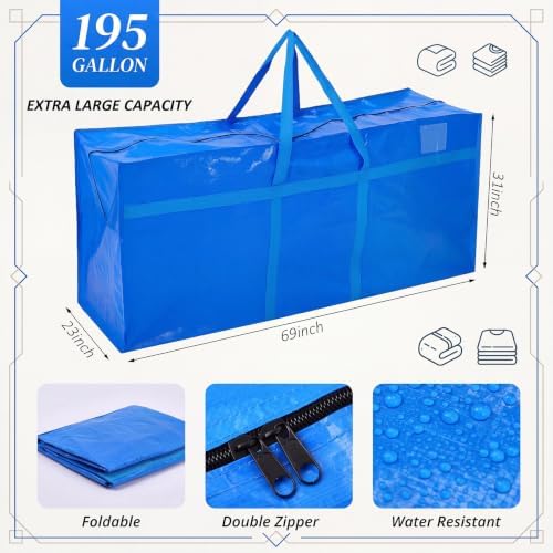 Windyun 4 Pcs 195 Gallon Extra Large Moving Bags XXL Heavy Duty Storage Bag - Image 2